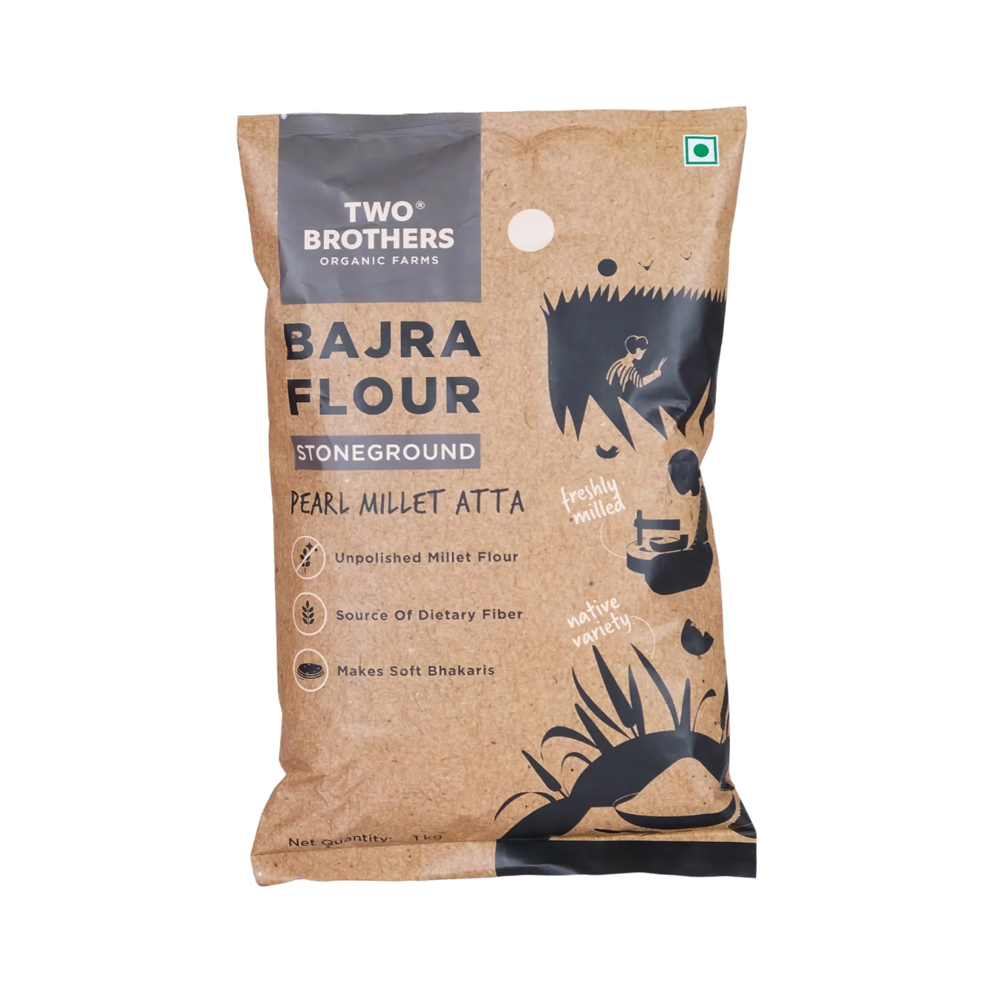 Two Brothers Bajra Atta 1kg - Image 2