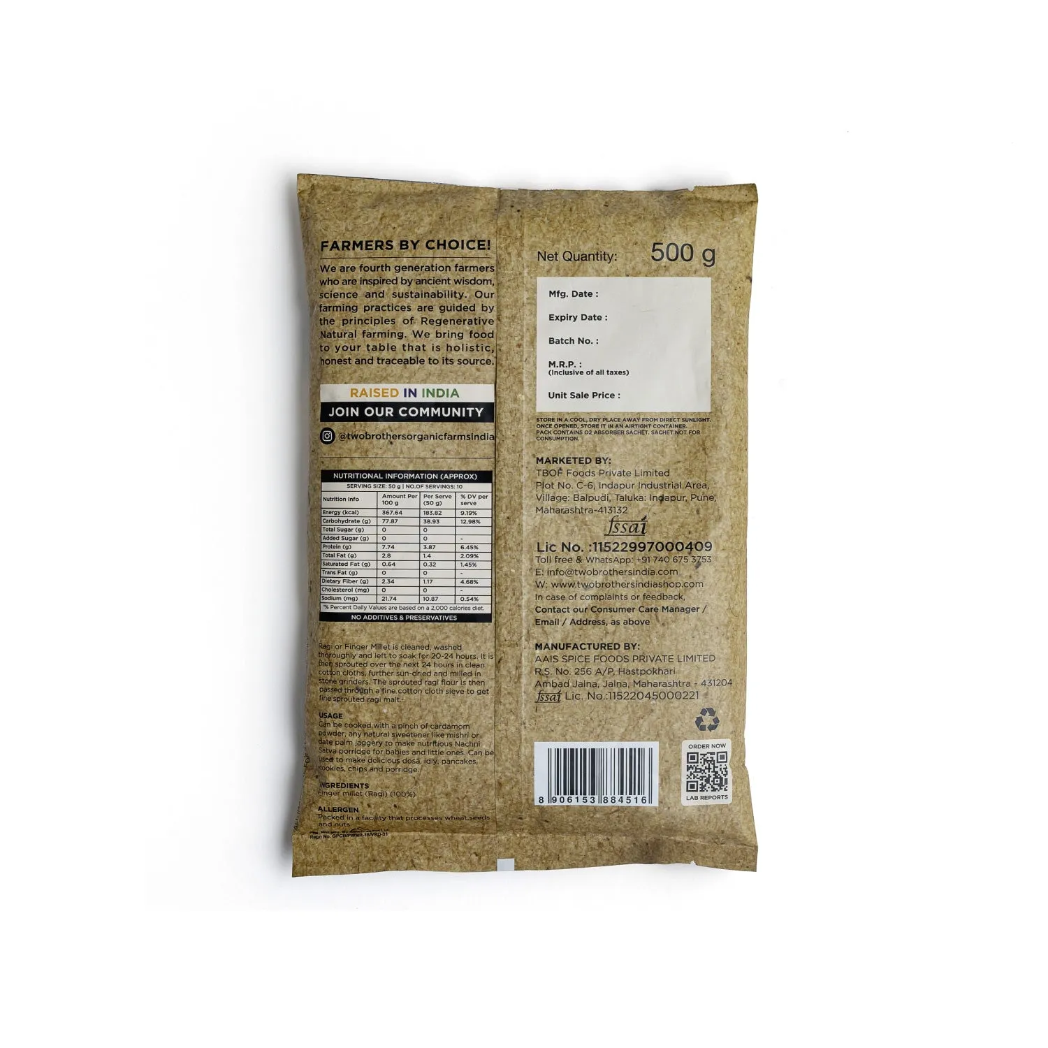 Two Brothers Sprouted Ragi Flour - Nachni Satva - Image 10