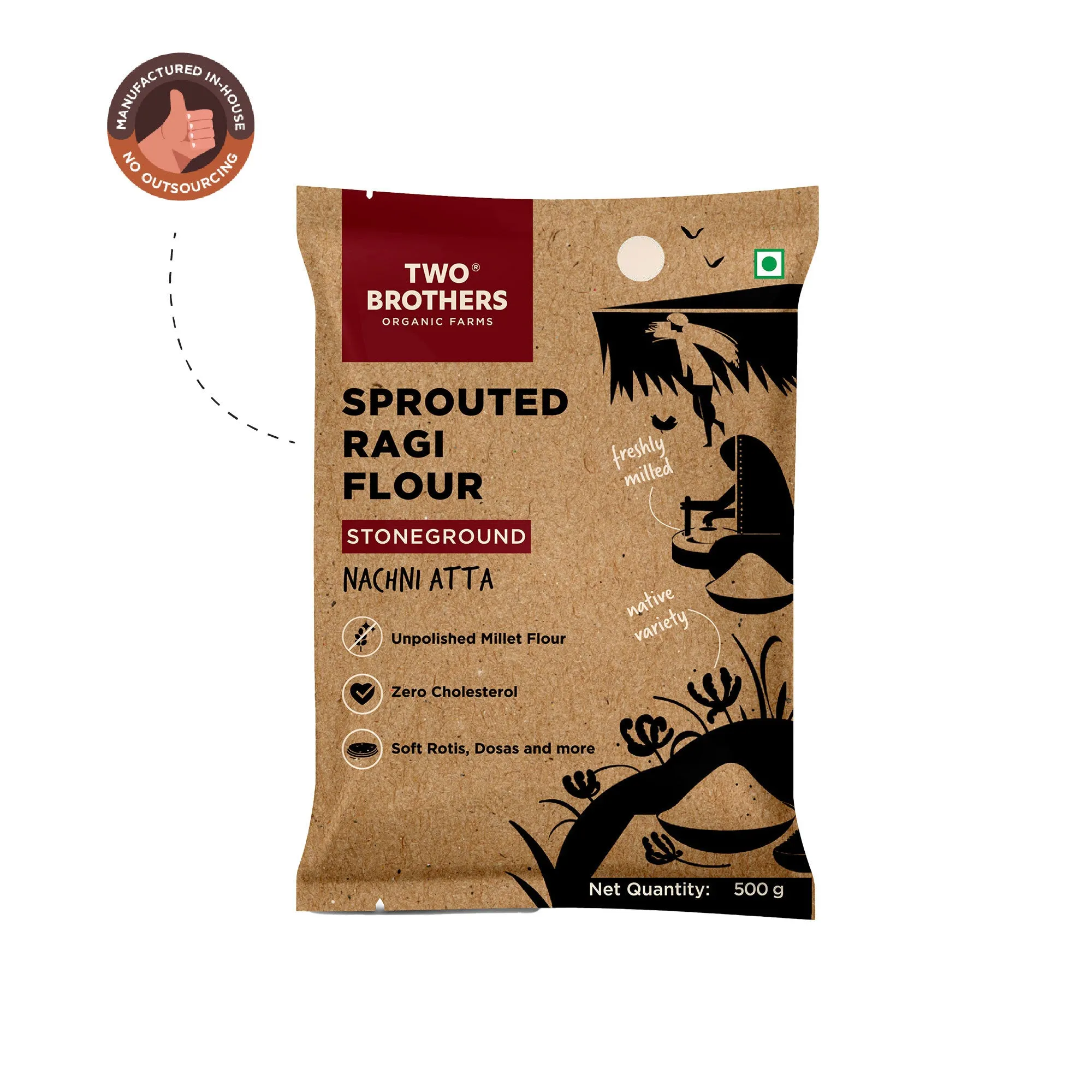 Two Brothers Sprouted Ragi Flour - Nachni Satva - Image 2
