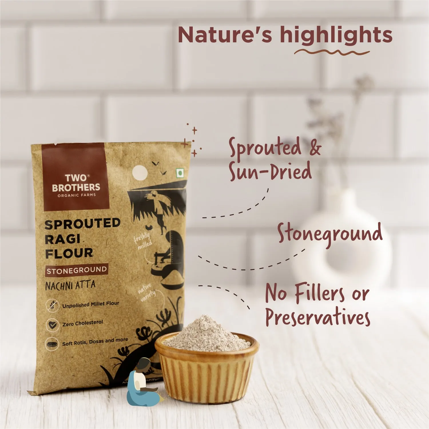 Two Brothers Sprouted Ragi Flour - Nachni Satva - Image 4
