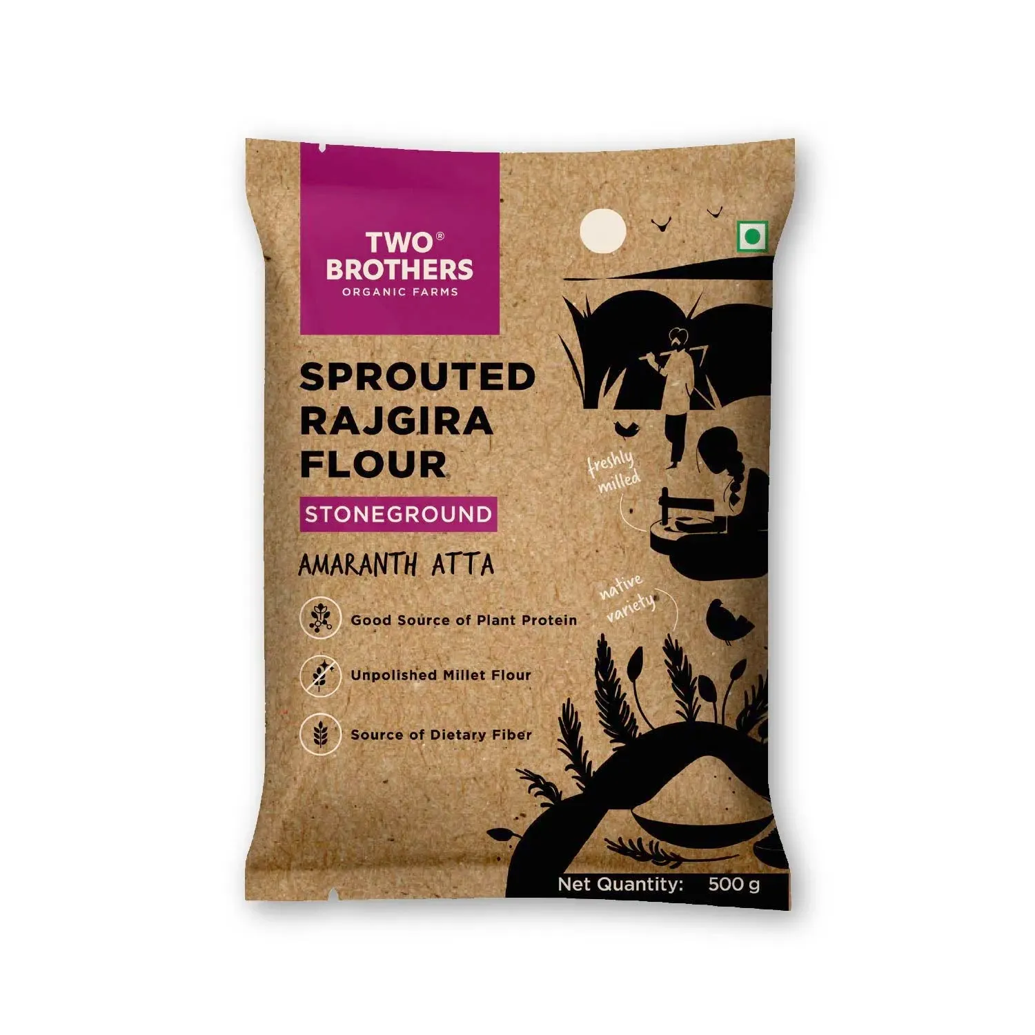 Two Brothers Sprouted Rajgira Atta (Sprouted Amaranth Flour) - Image 3