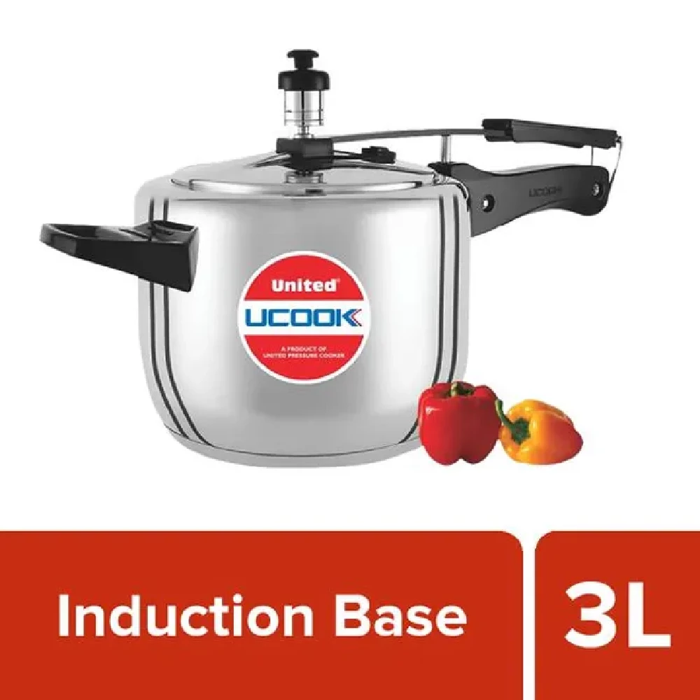 United Aluminium Inner Lid Pressure Cooker - Induction Base - Image 6
