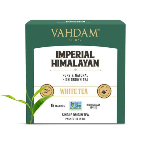 Vahdam  Imperial Himalayan Long Leaf White Tea 30 g (15 Bags x 2 g each)