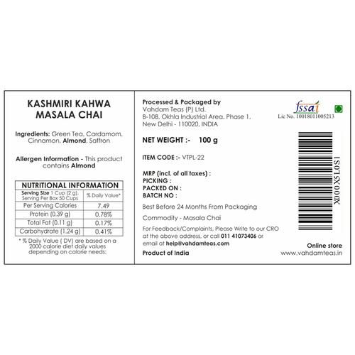 Vahdam  Kashmiri Kahwa Green Tea - Image 6