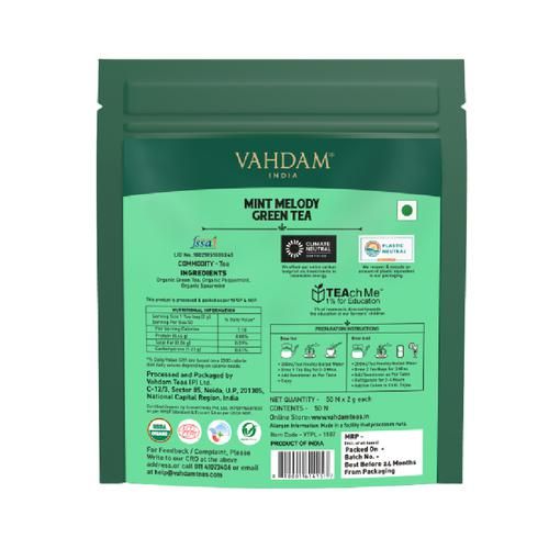Vahdam  Mint Melody Green Tea - Supports Healthy Gut - Image 2