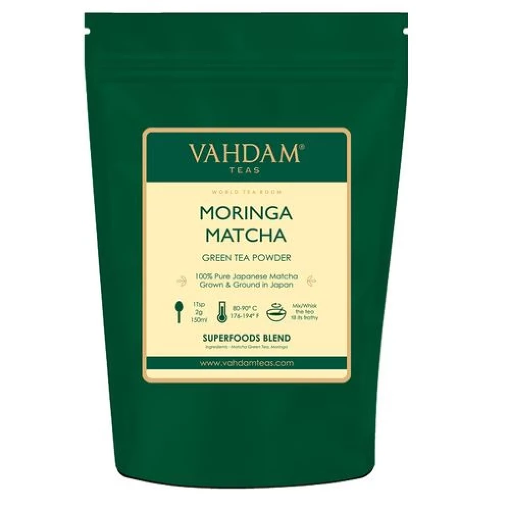 Vahdam  Moringa Matcha Green Tea Powder 50 g