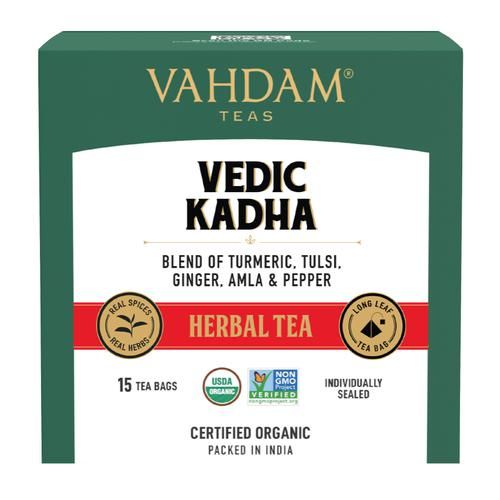 Vahdam  Organic Ayurvedic Herbal Kadha Tea Bags - Good For Cold & Sinus - Image 3