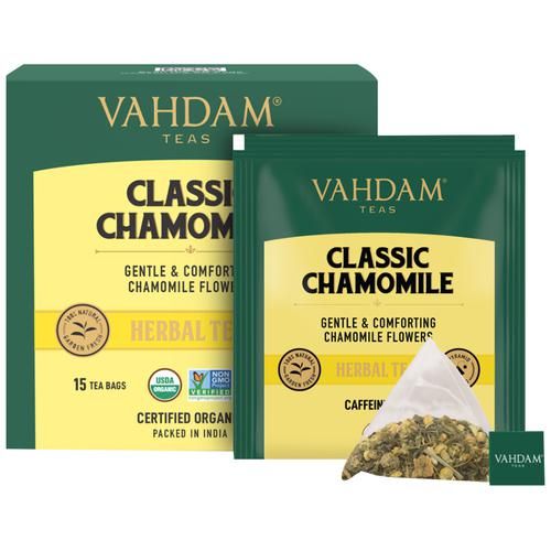 Vahdam  Organic Classic Chamomile Tea Bags - Stress Relief & Calming Tea For Sleep - Image 2