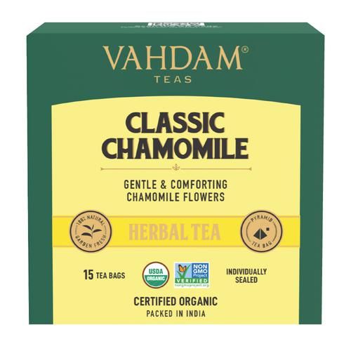 Vahdam  Organic Classic Chamomile Tea Bags - Stress Relief & Calming Tea For Sleep - Image 3