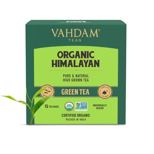 Vahdam  Organic Himalayan Long Leaf Green Tea Bags - Slim Tea 30 g (15 Bags x 2 g each)