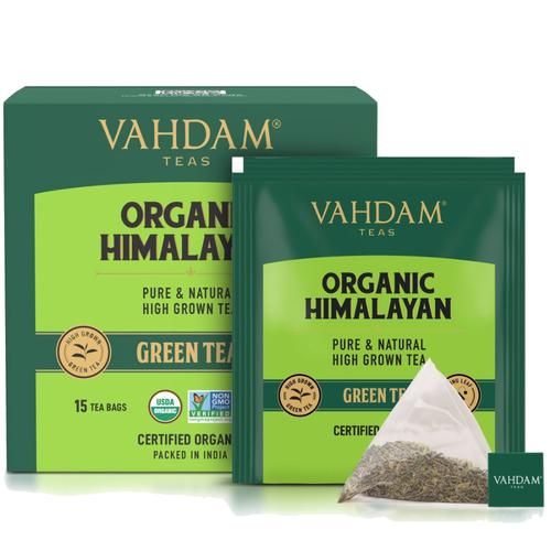 Vahdam  Organic Himalayan Long Leaf Green Tea Bags - Slim Tea - Image 8