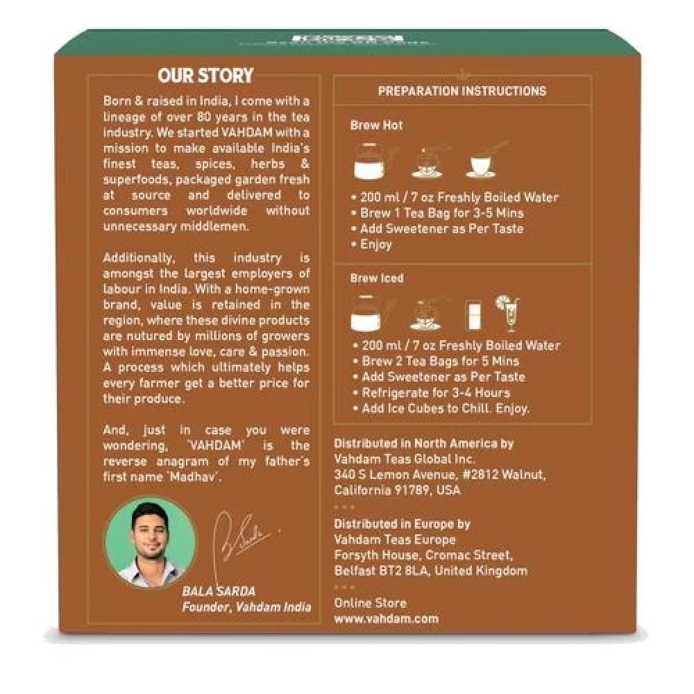Vahdam  Organic Masala Chai - Cardamom Spiced - Image 7