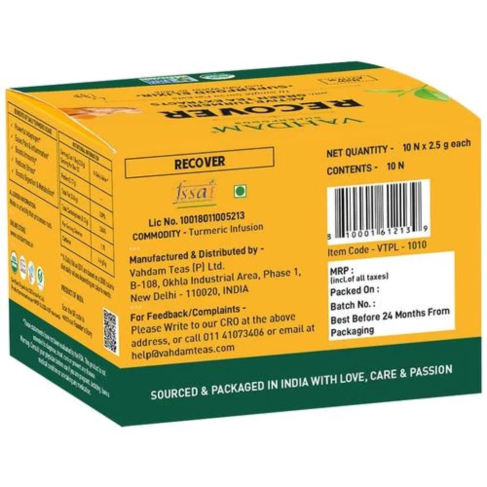 Vahdam  Organic Recover Turmeric Elixir - Improves Overall Health - Image 2