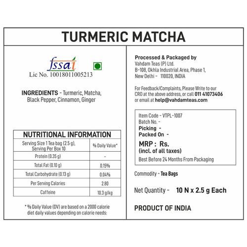 Vahdam  Organic Turmeric Matcha Elixir - Improves Focus & Immunity - Image 6