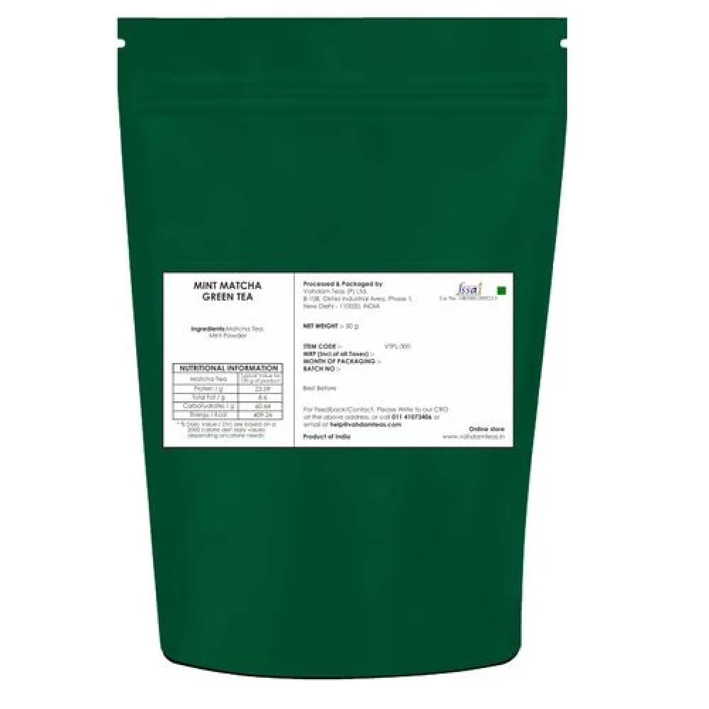 Vahdam  Pure Mint Matcha Green Tea Powder - Japan Origin - Image 2