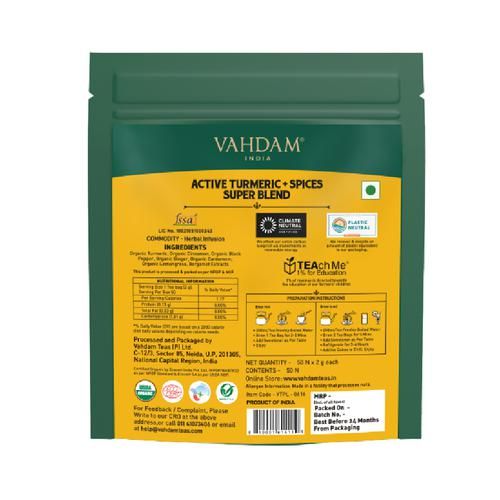 Vahdam  Turmeric Spiced Herbal Tea - Supports Immune Function - Image 2