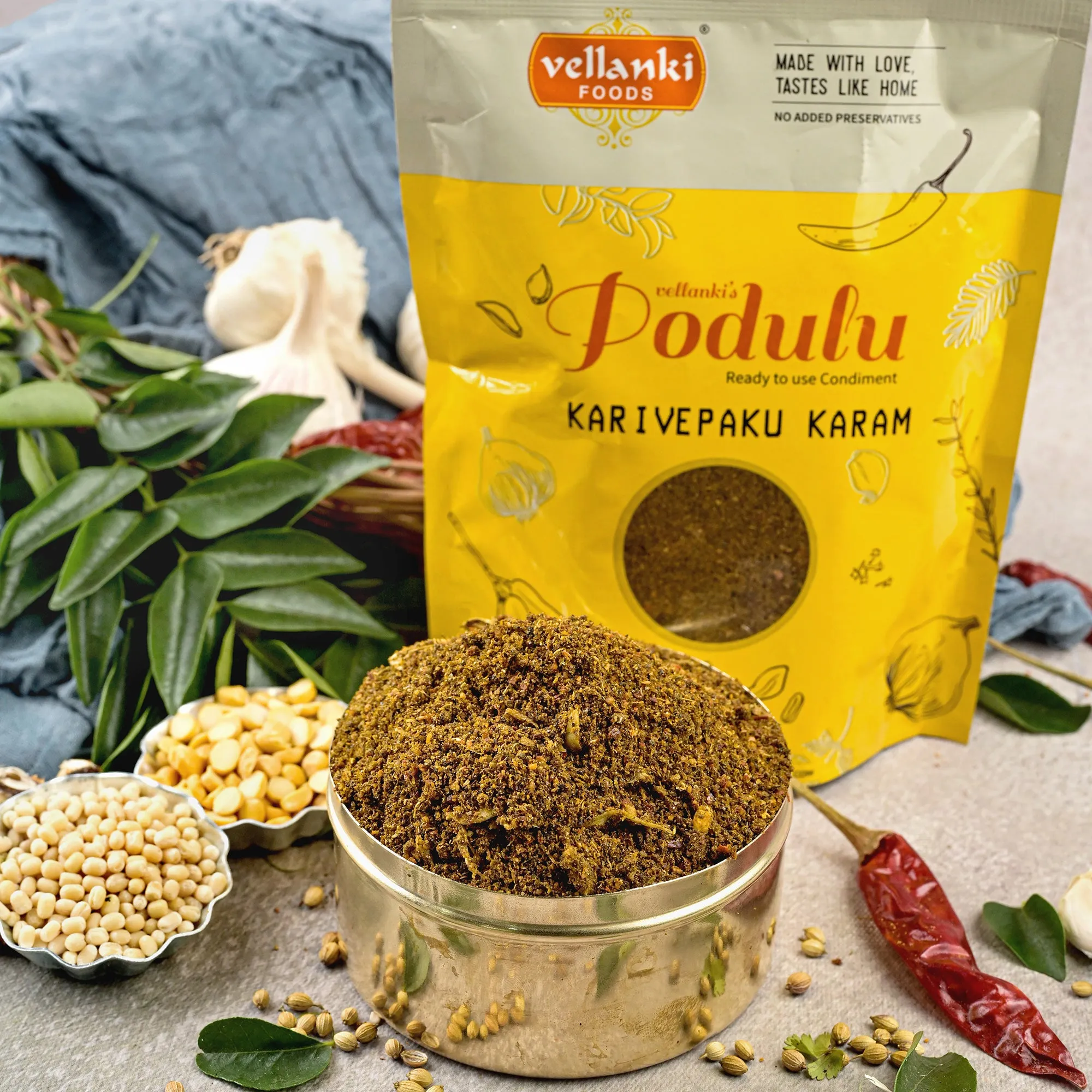 Vellanki Foods Karivepaku Karam Podi(Curry Leaves Powder) - Image 2
