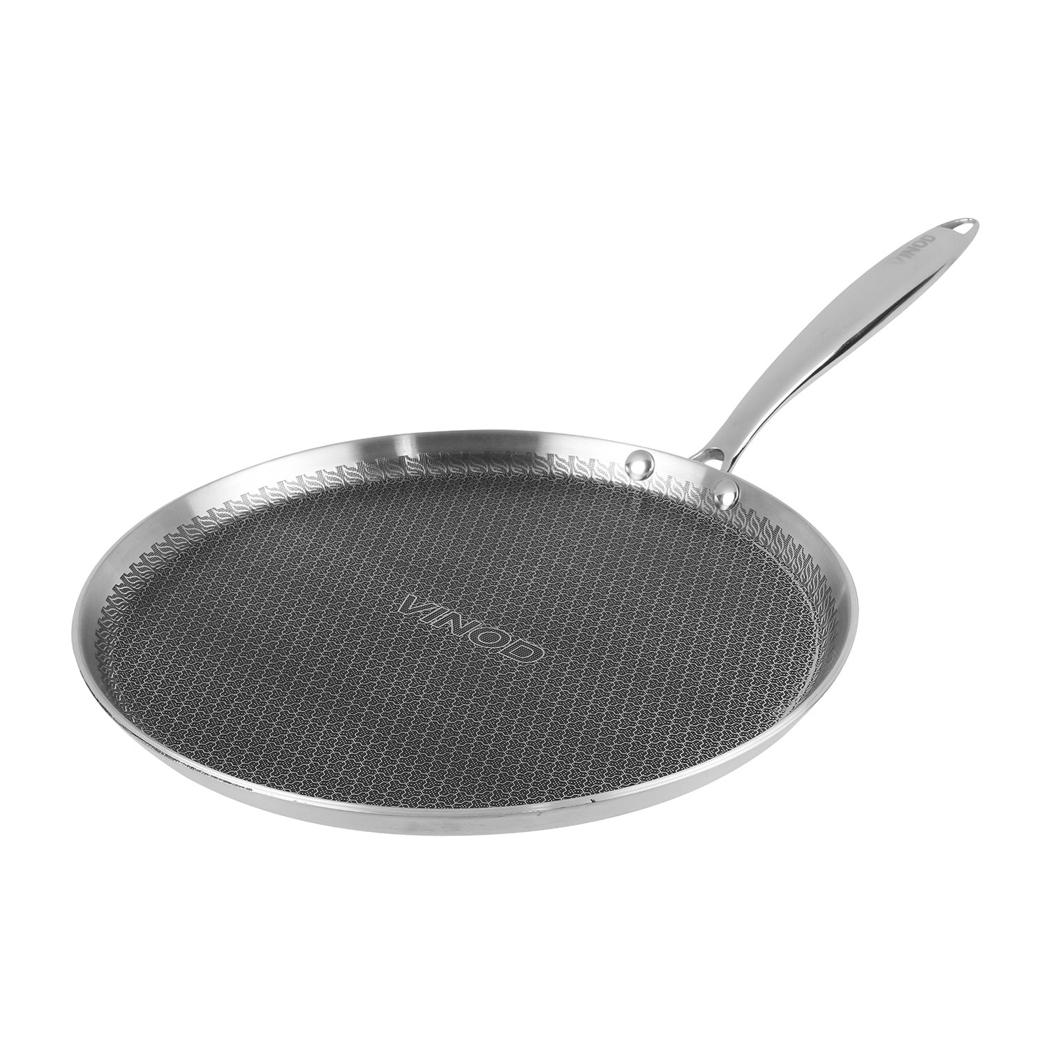Vinod Cookware Platinum Triply Stainless Steel Sas Pro Dosa Tawa (induction Friendly) 28cm