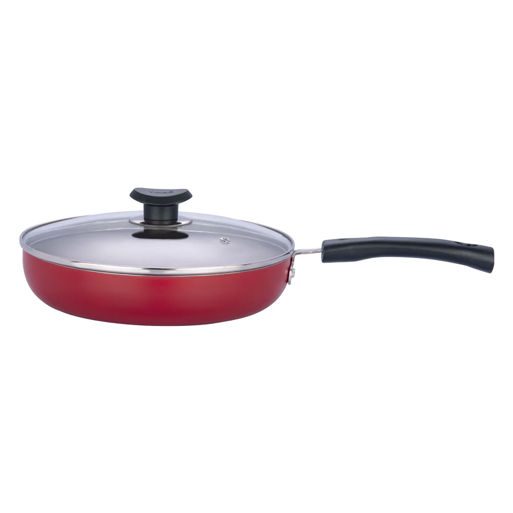 Vinod Cookware Zest Non Stick Deep Frypan With Glass Lid (induction Friendly) 22cm