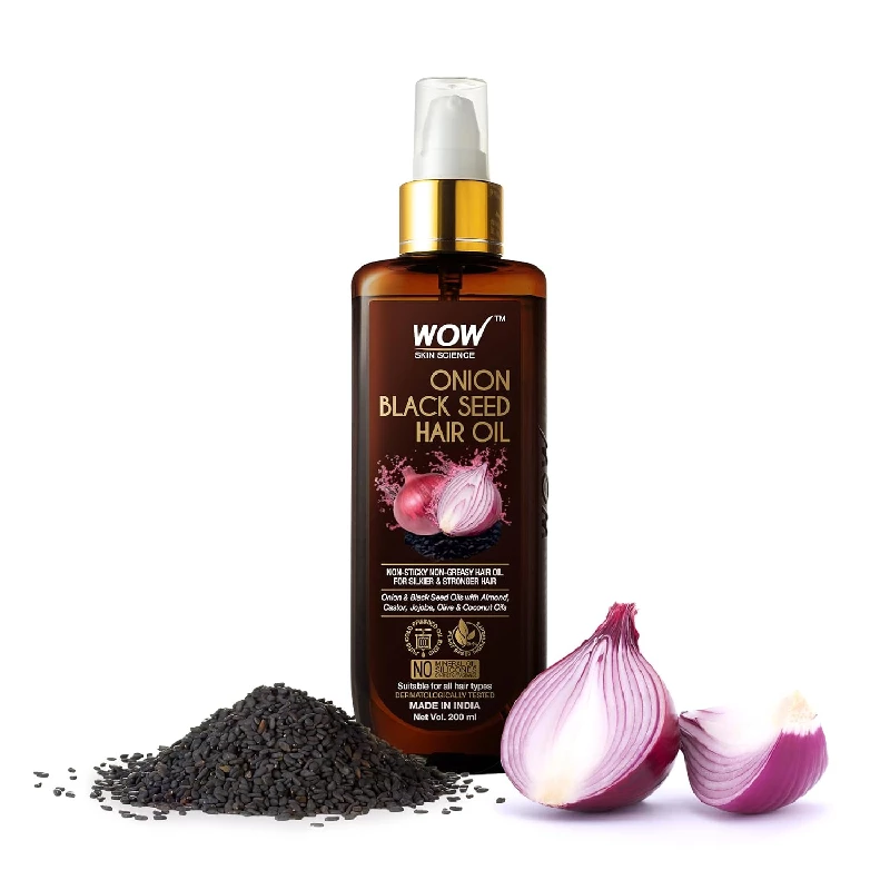 WOW Skin Science Onion Hair Oil for Hair Growth and Hair Fall Control with Black Seed Oil Extracts WOW Skin Science Onion Hair Oil for Hair Growth and Hair Fall Control with Black Seed Oil Extracts-Pack Size-200 ml