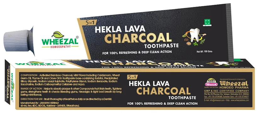 Wheezal Hekla Lava Charcoal Toothpaste - Image 2