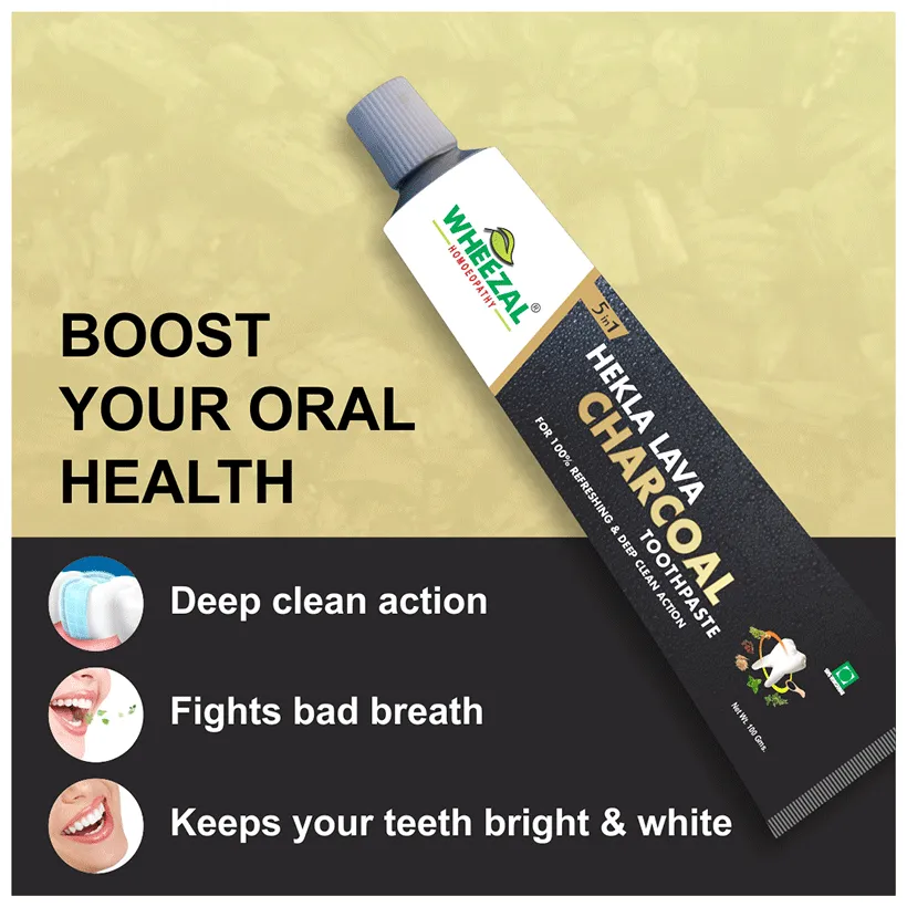 Wheezal Hekla Lava Charcoal Toothpaste - Image 4