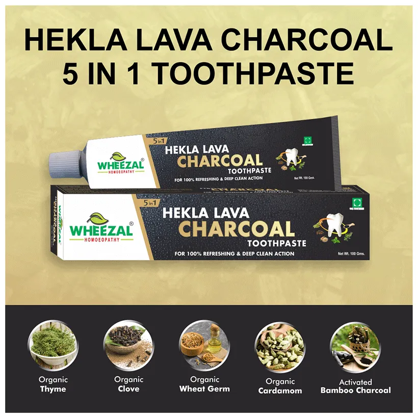 Wheezal Hekla Lava Charcoal Toothpaste - Image 5