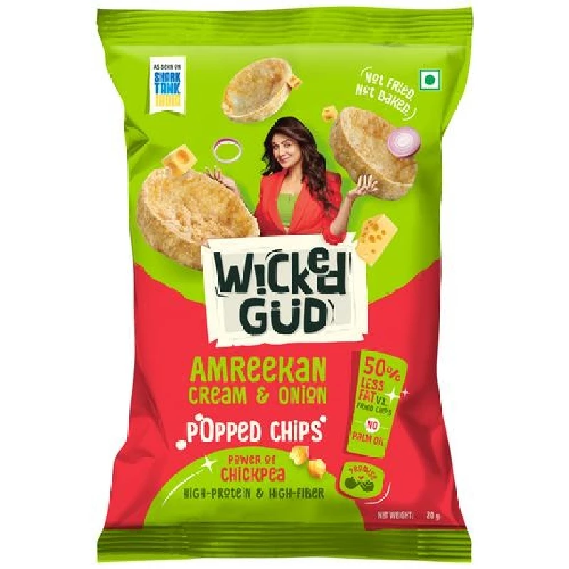 WickedGud Chickpea Popped Chips Amreekan Cream & Onion