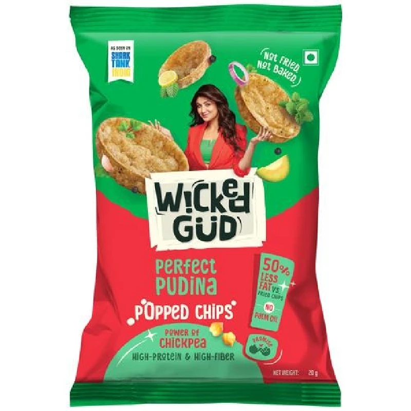 WickedGud Chickpea Popped Chips Perfect Pudina