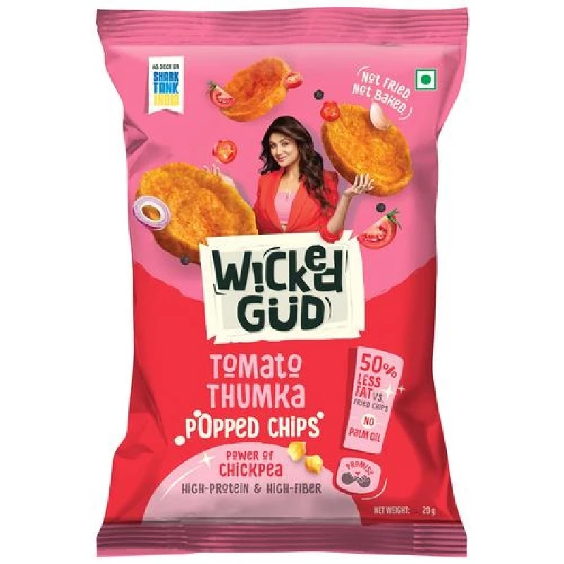 WickedGud Chickpea Popped Chips Tomato Thumka