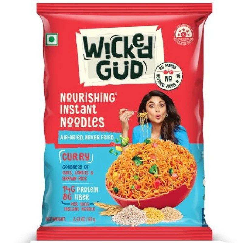 WickedGud Curry Instant Noodles WickedGud Curry Instant Noodles-Pack Size-69 g