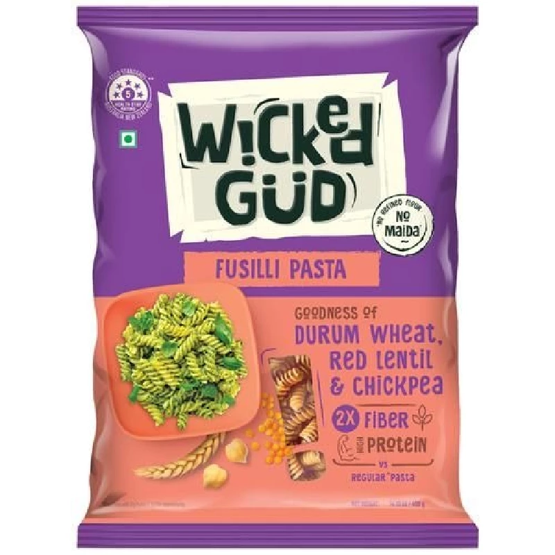 WickedGud Fusilli Pasta WickedGud Fusilli Pasta-Pack Size-400 g