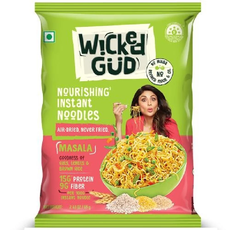 WickedGud Masala Instant Noodles WickedGud Masala Instant Noodles-Pack Size-69 g