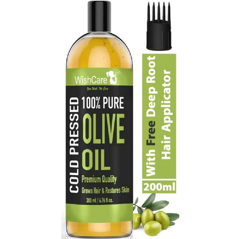 WishCare 100% Pure Cold Pressed Olive Oil for Healthy Hair and Glowing Skin - Image 2