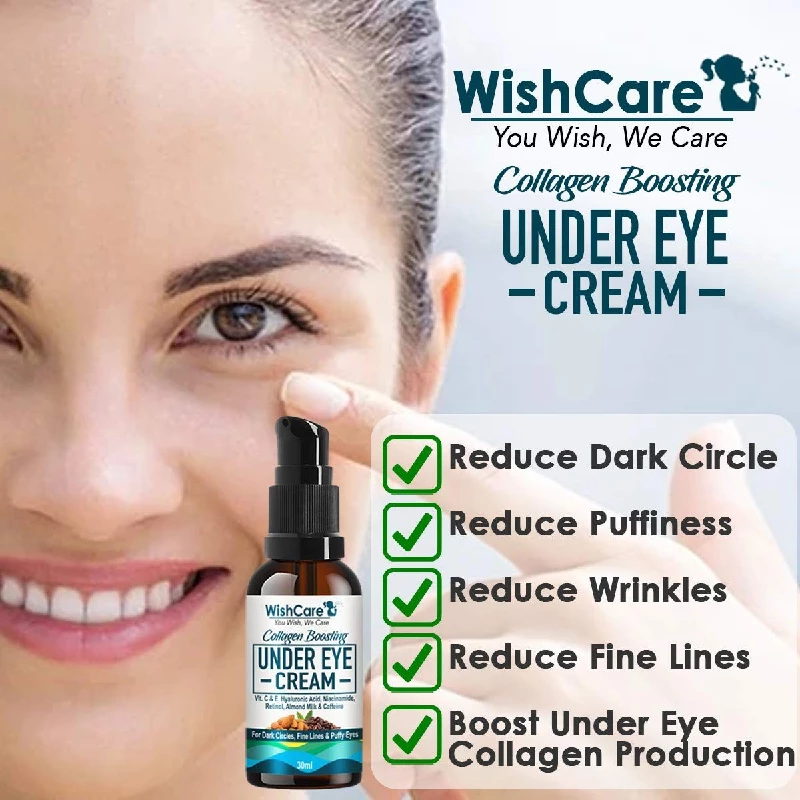 WishCare Collagen Boosting Under Eye Cream For Dark Circle, Puffy Eyes & Wrinkles - Coffee & Almond - Image 2