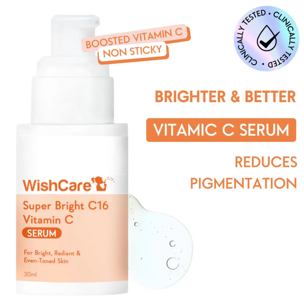WishCare Super Bright C16 Vitamin C Face Serum WishCare Super Bright C16 Vitamin C Face Serum-Pack Size-30 ml