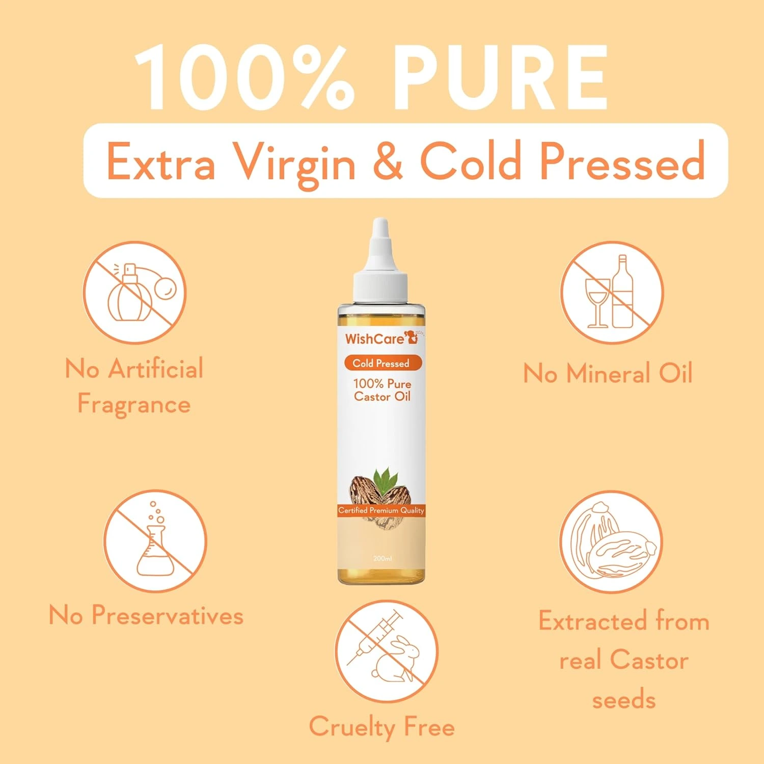 Wishcare Premium Cold Pressed Castor Oil - Image 3