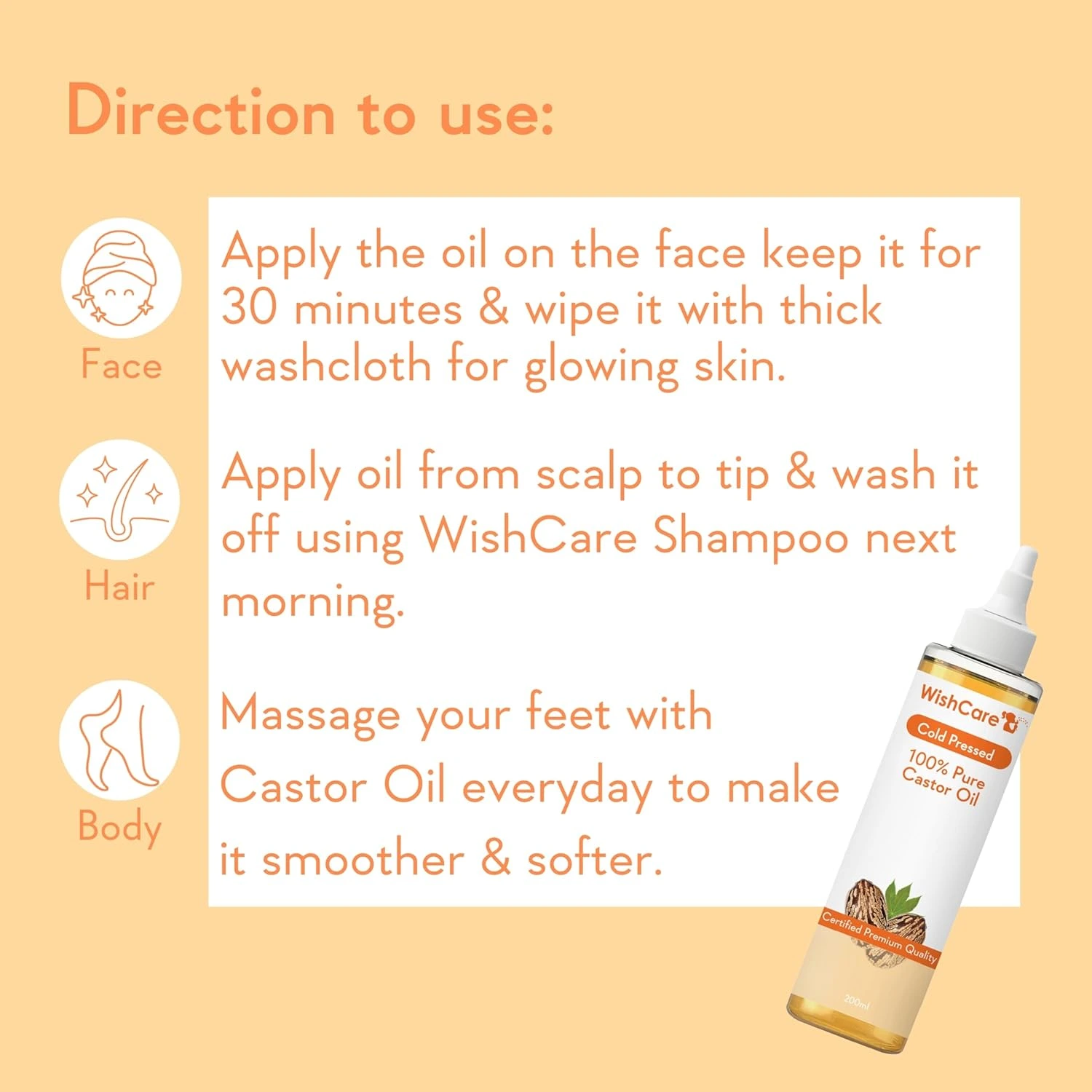 Wishcare Premium Cold Pressed Castor Oil - Image 5