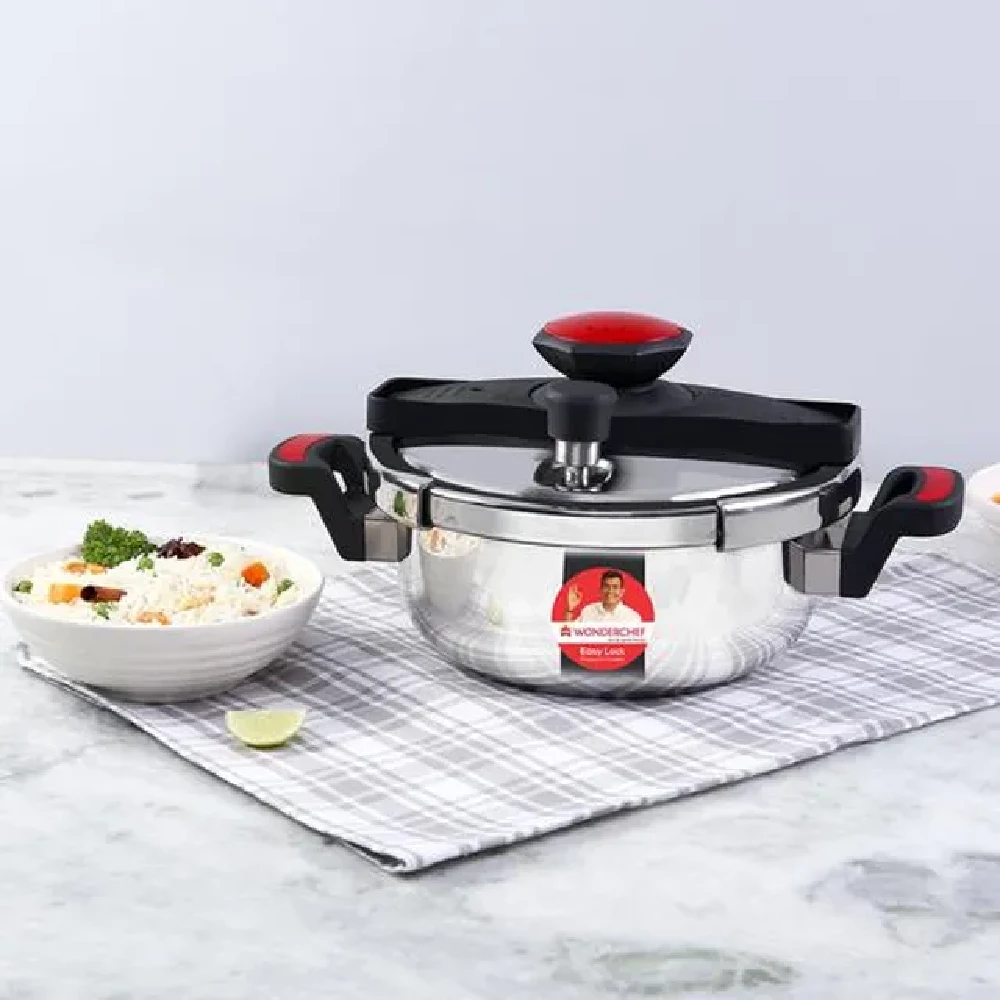 Wonderchef Easy Lock Pressure Cooker - Non-Stick, Induction Friendly - Image 4