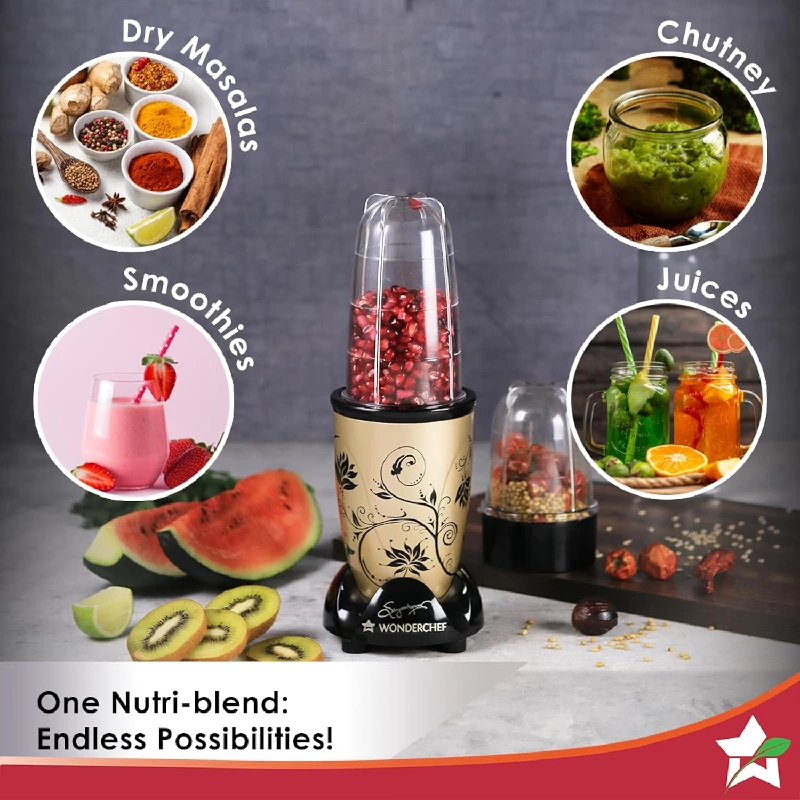 Wonderchef Nutri-Blend Mixer Grinder & Blender-Champagne - Image 2