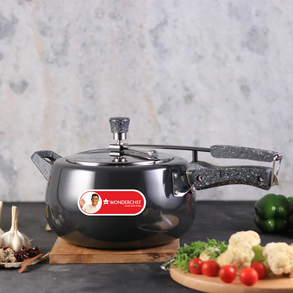 Wonderchef Taurus Hard Anodized Pressure Cooker - Non Stick, Induction Friendly - Image 4