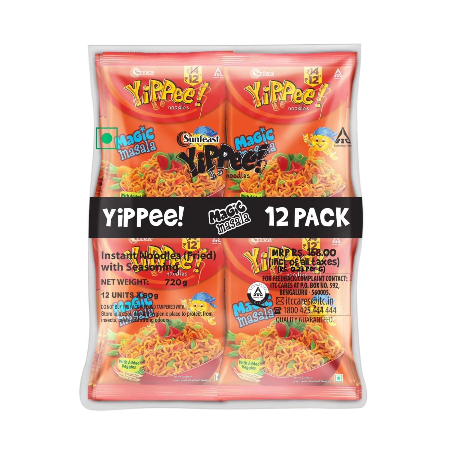 YiPPee Magic Masala Instant Noodles 720G YiPPee Magic Masala Instant Noodles 720G-Pack_Size-Pack of 12