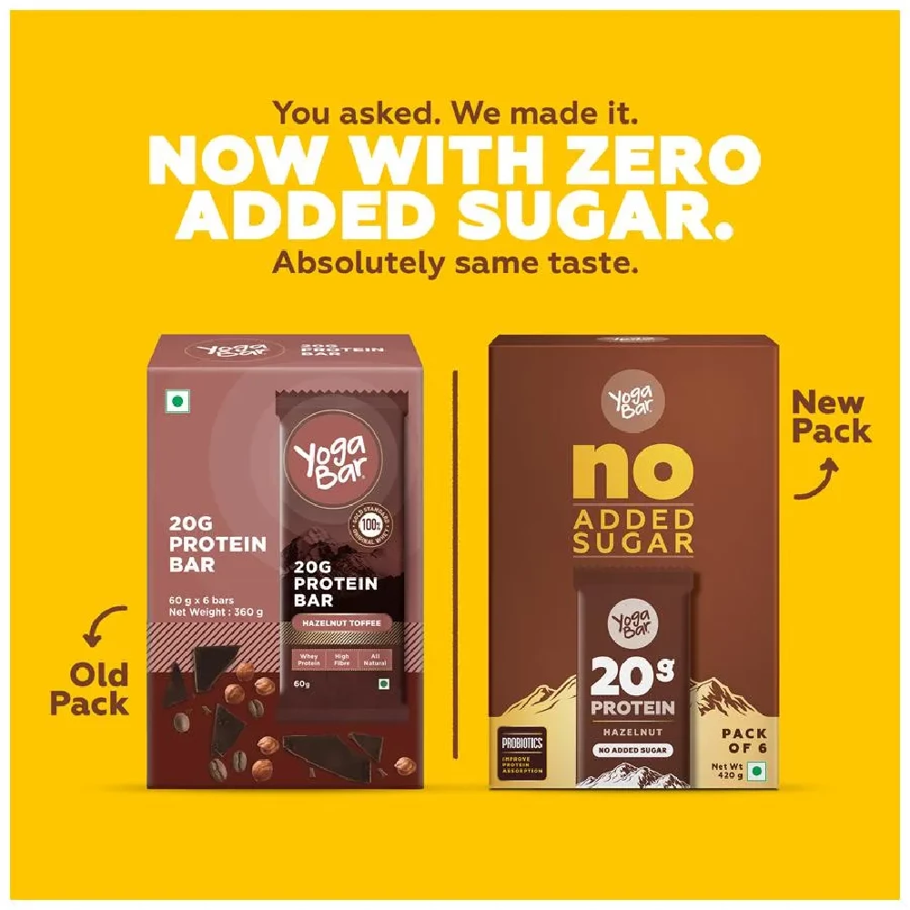 Yoga Bar 20g Protein Bar - Hazelnut, No Added Sugar, Loaded With Fibre - Image 6
