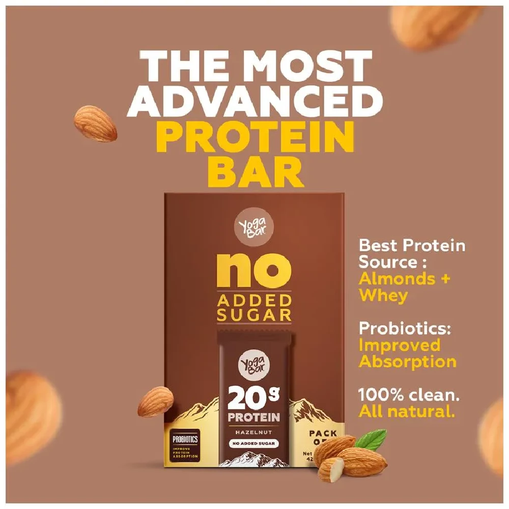 Yoga Bar 20g Protein Bar - Hazelnut, No Added Sugar, Loaded With Fibre - Image 8