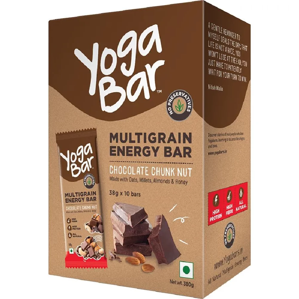 Yoga Bar Multigrain Energy Bar - Chocolate Chunk Nut, Healthy, High In Protein & Fibre