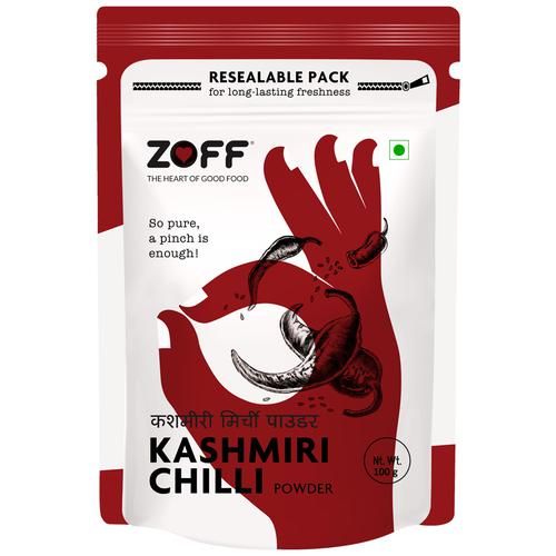 Zoff Kashmiri Red Chilli Powder - High Quality & Flavour Zoff Kashmiri Red Chilli Powder - High Quality & Flavour--100 gm Pouch