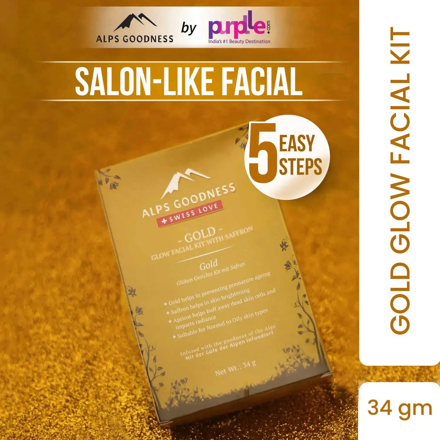 Gold Radiance Facial Kit with Saffron Gold Radiance Facial Kit with Saffron-Pack Size-34g