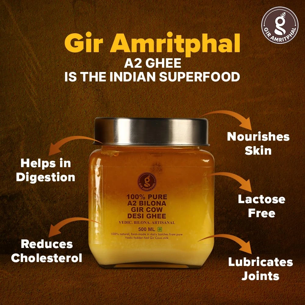Gir Amritphal A2 Pure Desi Gir Cow Ghee Vedic Bilona Method - Image 3