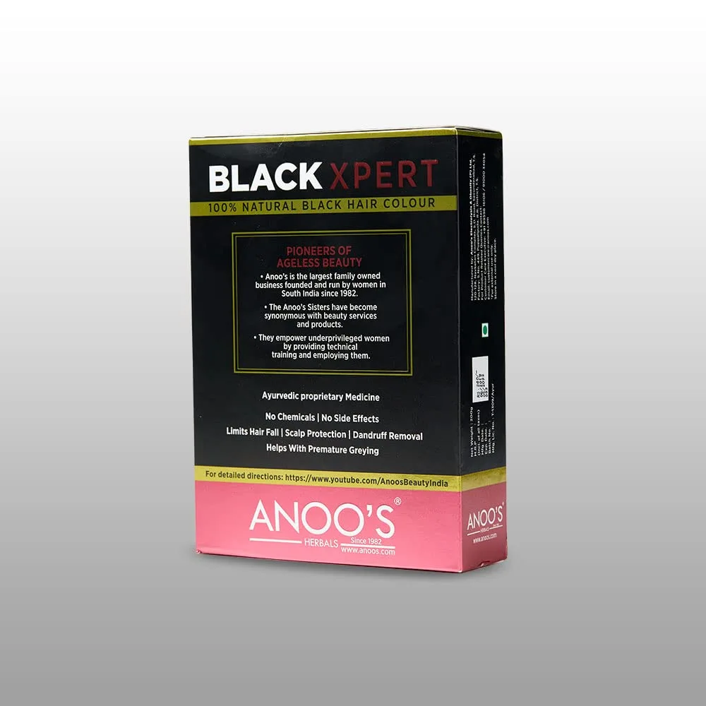 Anoos Black Xpert 100% Black Hair Color Henna + Indigo - Image 2