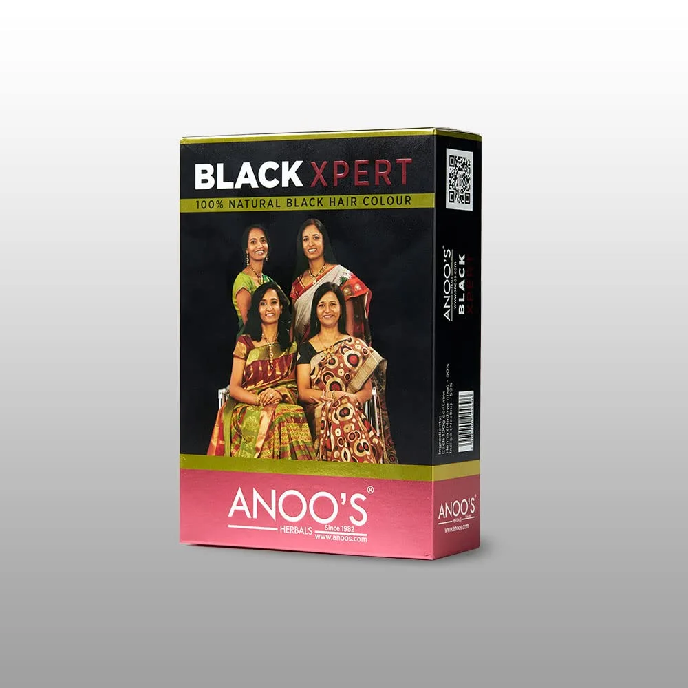 Anoos Black Xpert 100 Black Hair Color Henna + Indigo